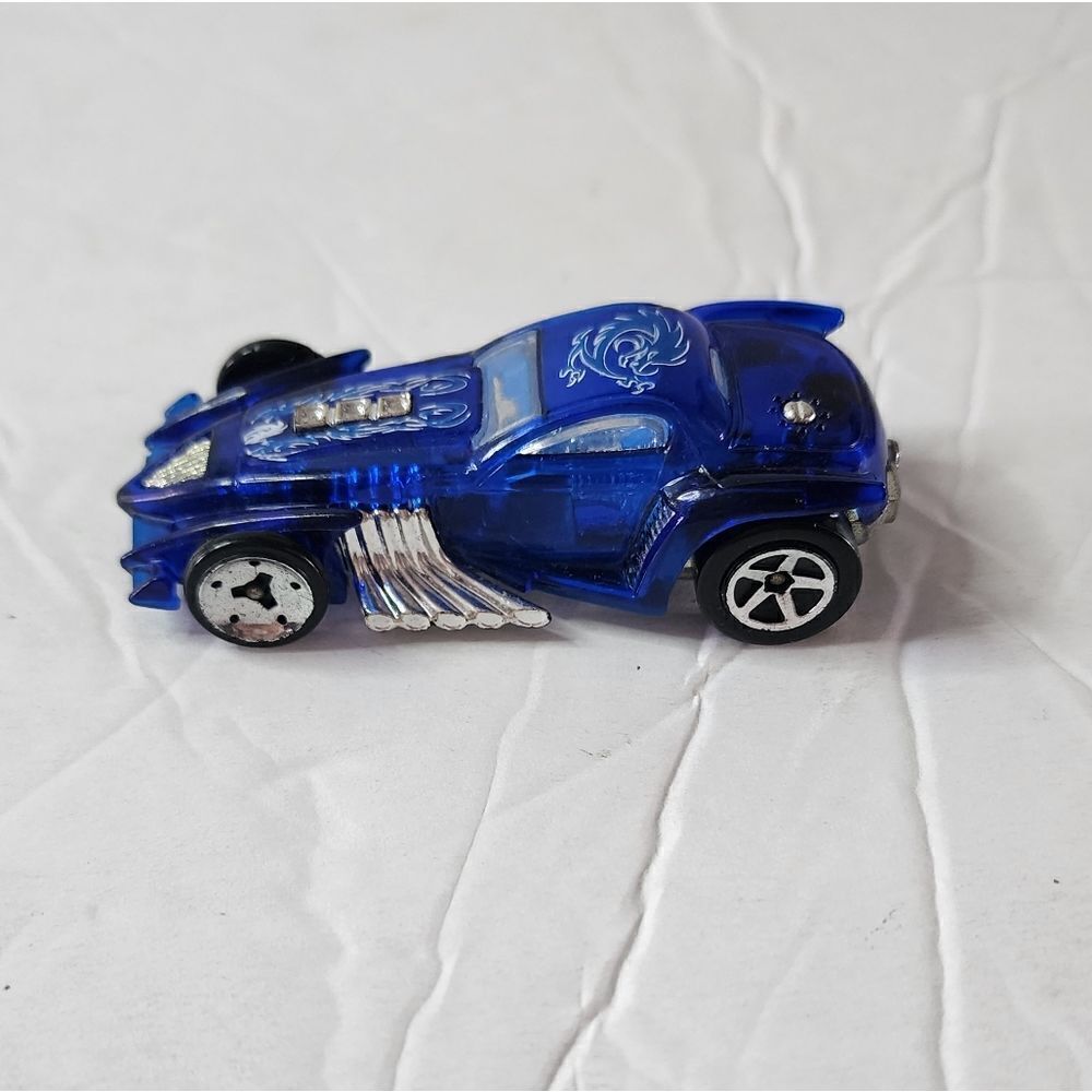Hot Wheels Burlesque Burl-Esque Clear Blue Diecast Race Car 1:64 China - NICE